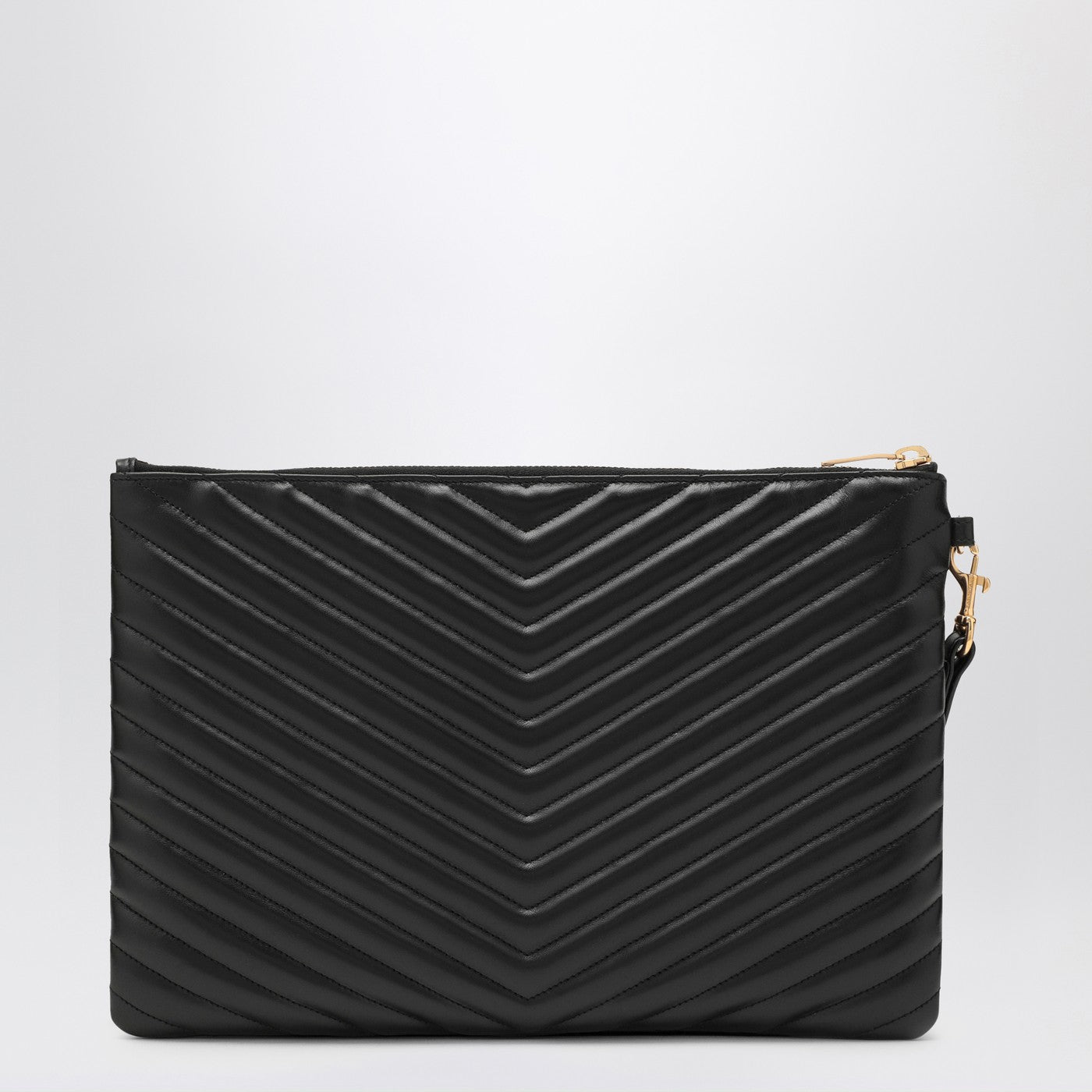 Cassandre black quilted leather tablet sleeve