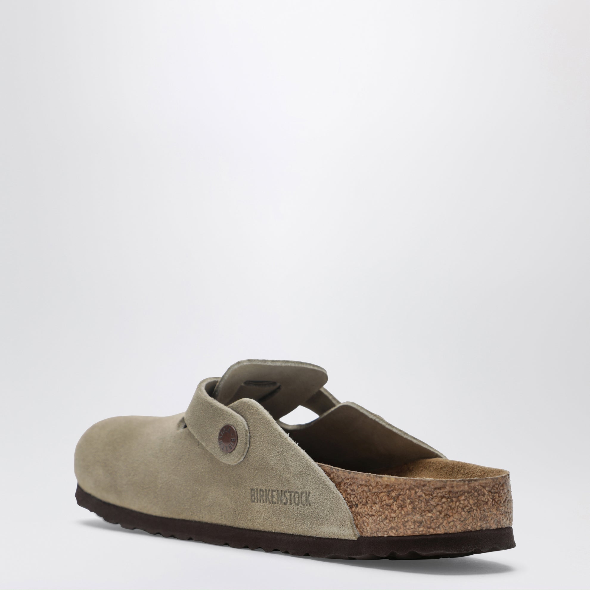 Taupe suede Boston clogs by Birkenstock