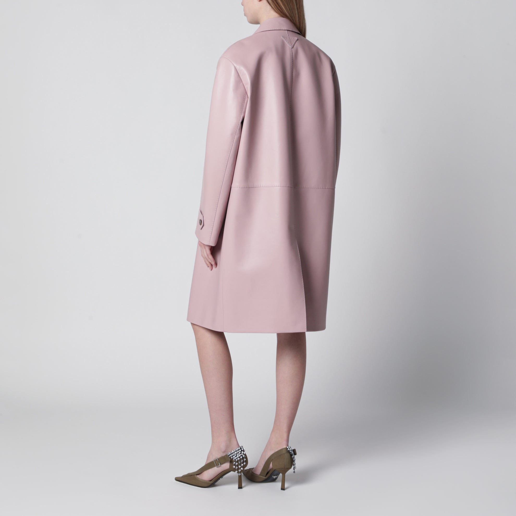 Mantel aus Nappaleder in Alabasterrosa