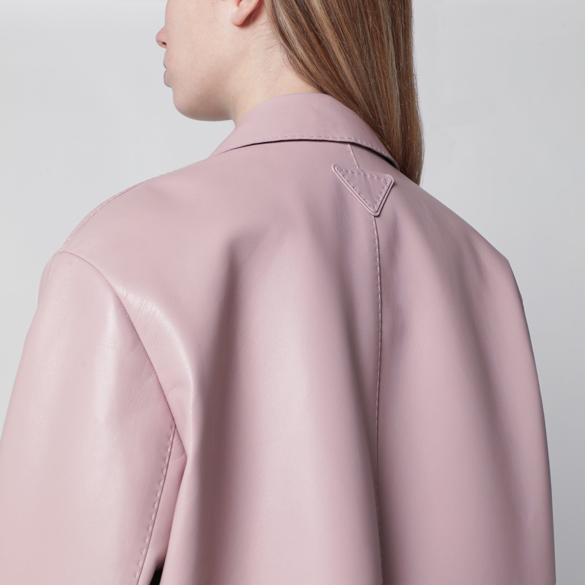 Mantel aus Nappaleder in Alabasterrosa