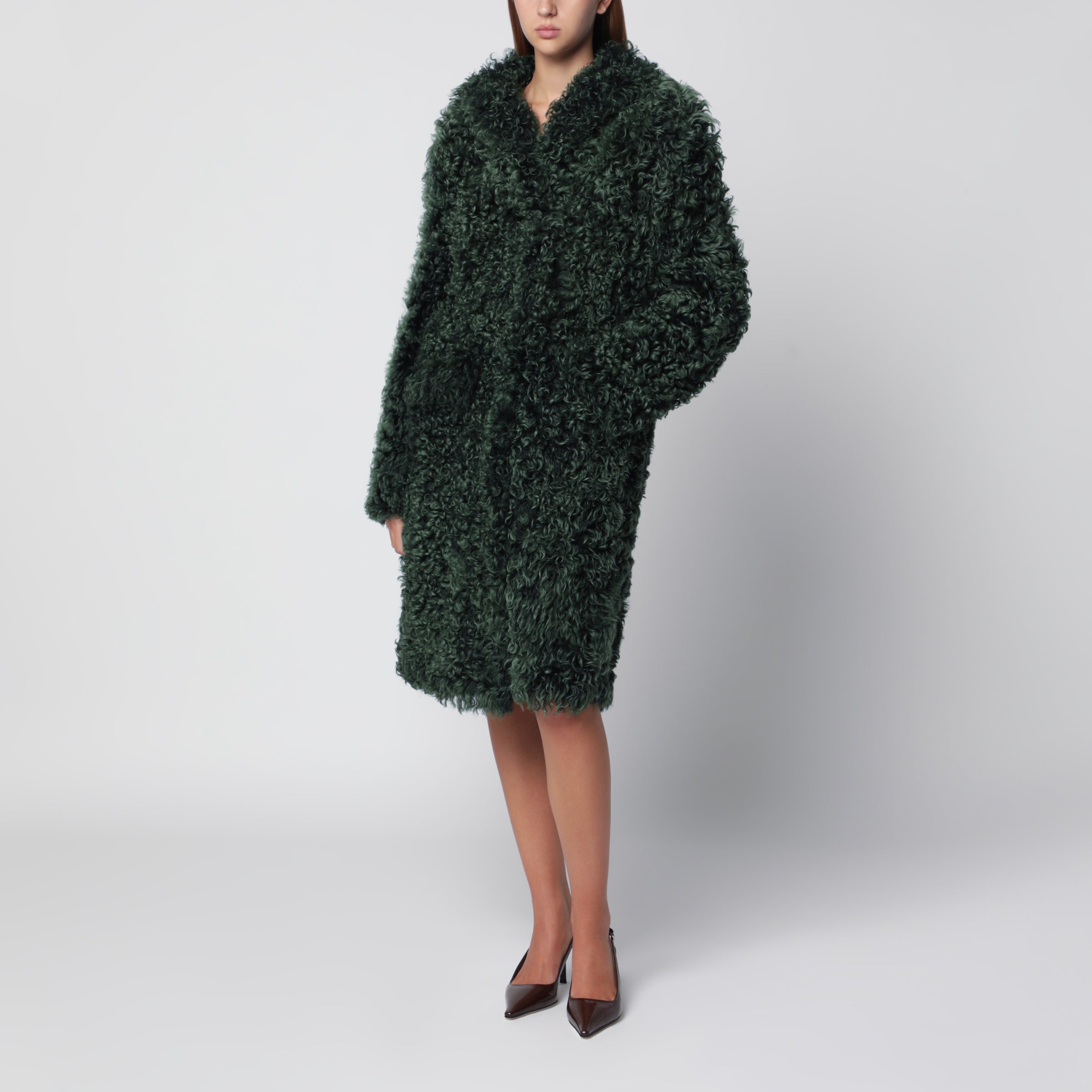 Prada Emerald green fur coat | TheDoubleF