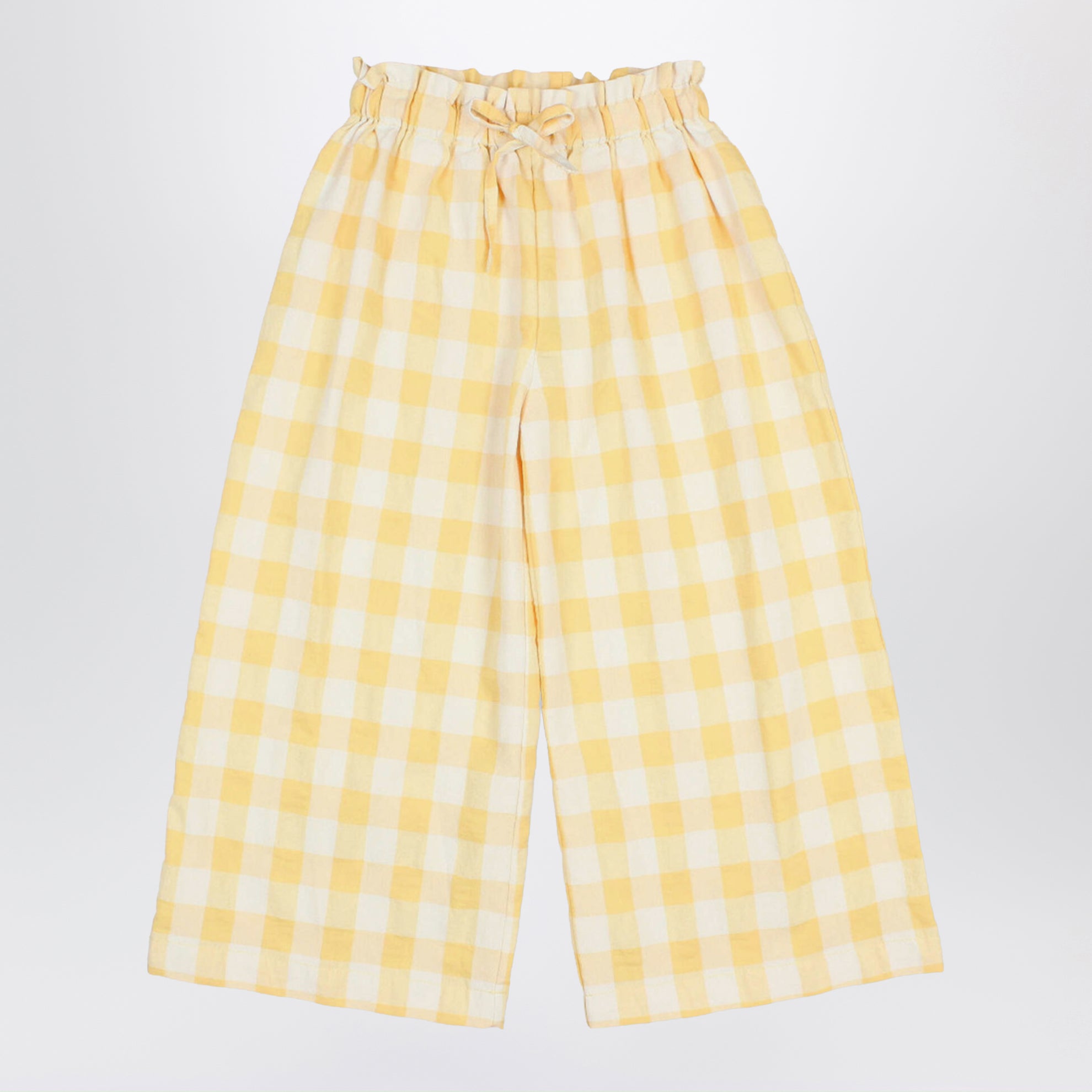 Pantaloni in misto cotone con motivo a quadretti