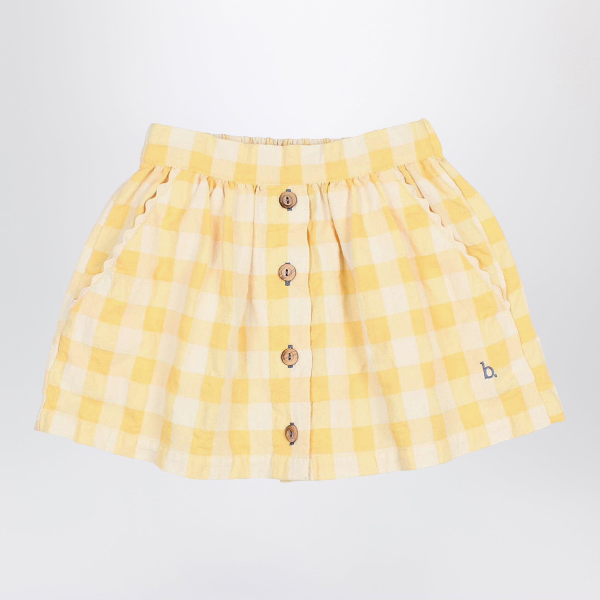 Cotton blend skirt with check pattern