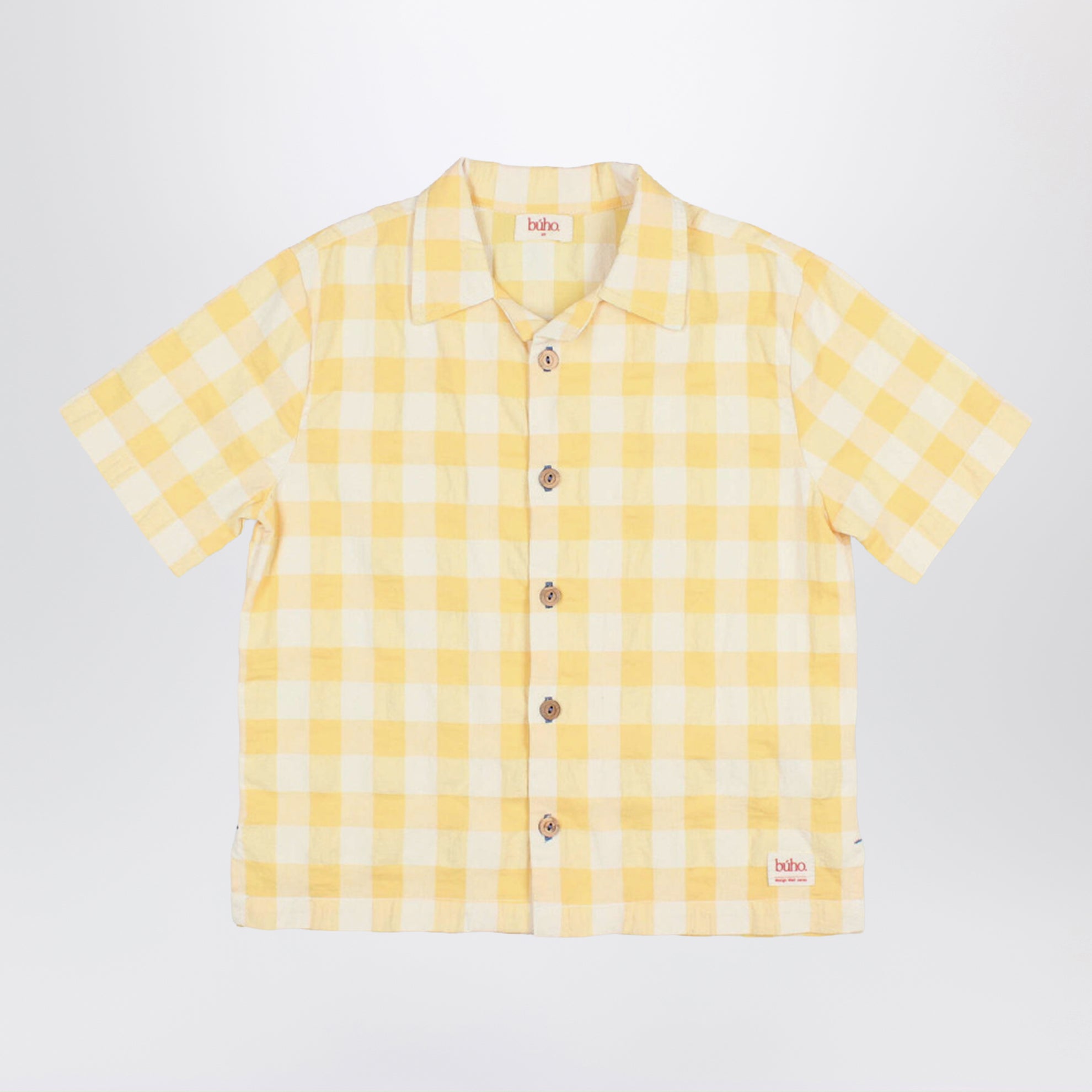 Cotton blend shirt with check pattern