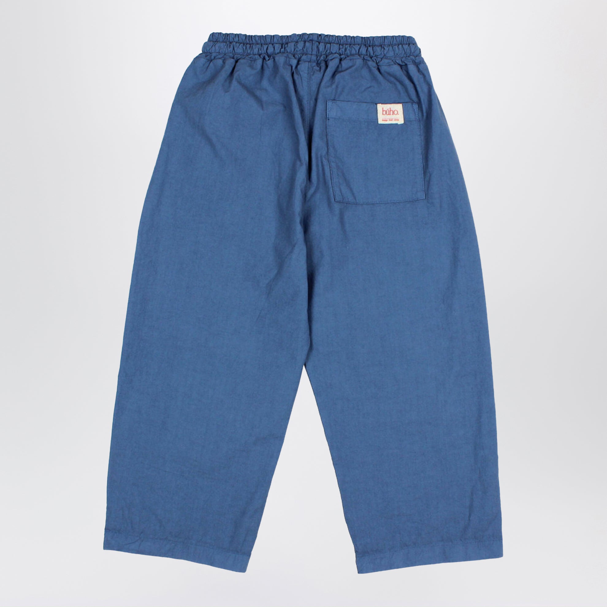 Pantaloni blu navy in popeline di cotone