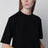 Schwarzes Kurzarm-T-Shirt aus Baumwolle