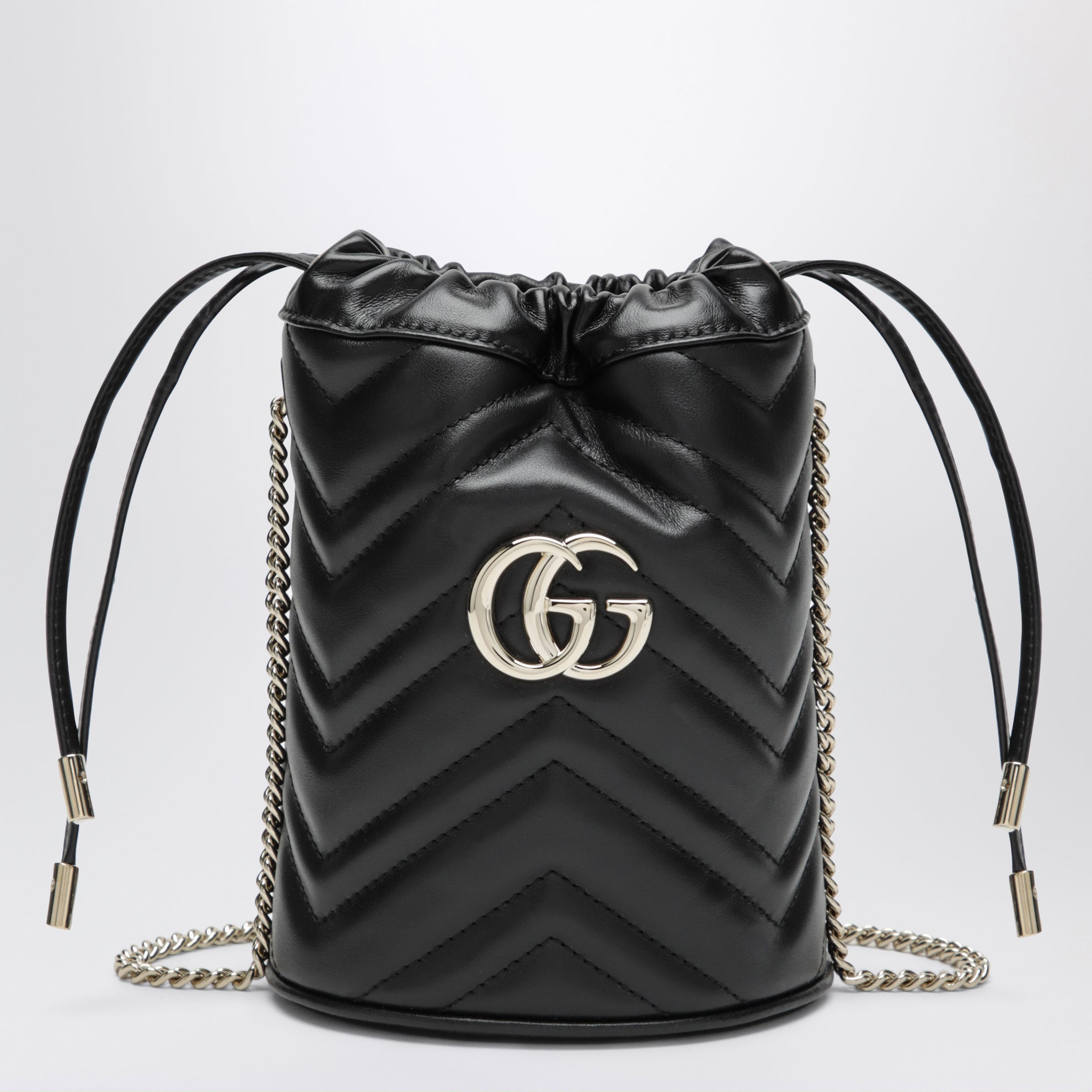 Borsa a secchiello GG Marmont nero misura piccola