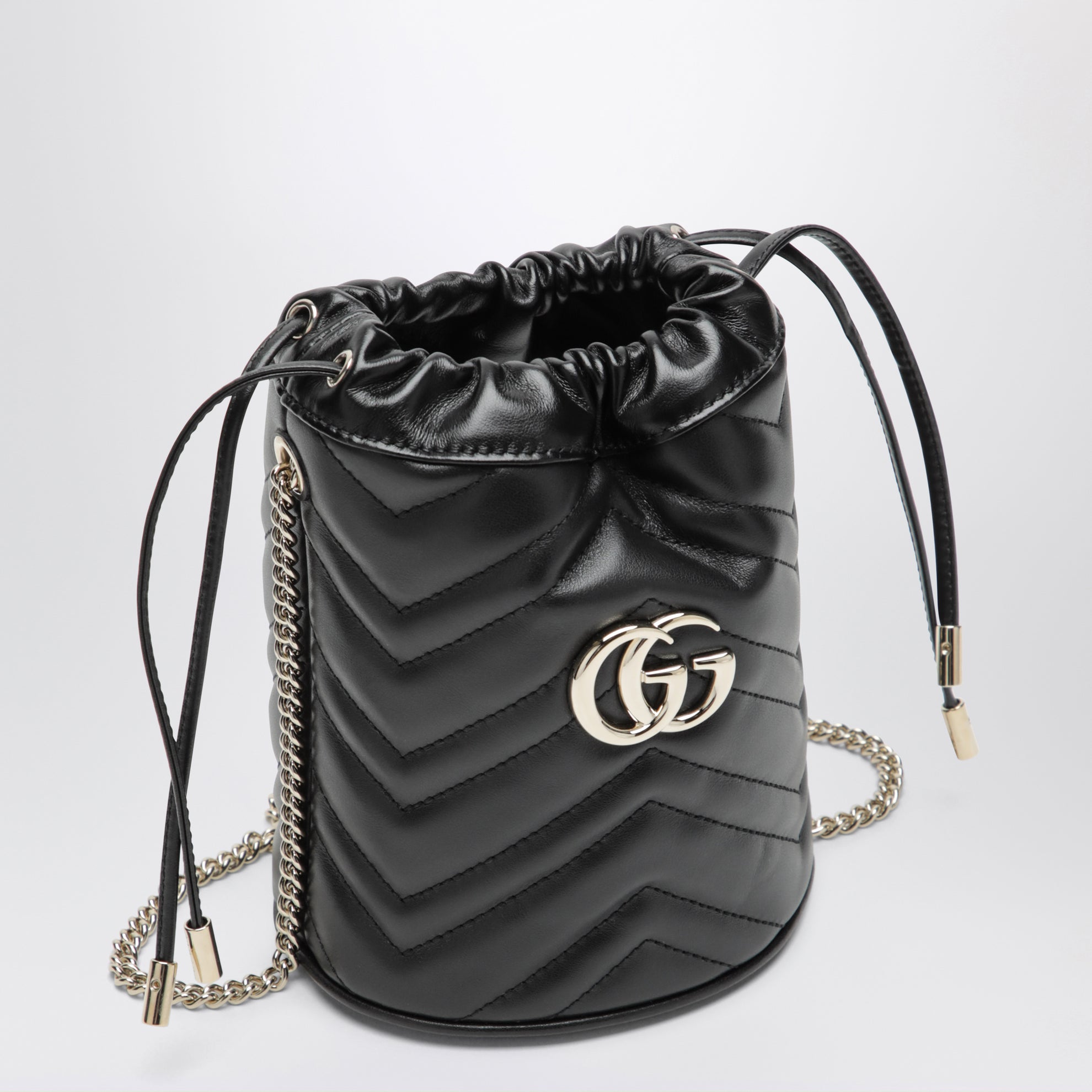 Borsa a secchiello GG Marmont nero misura piccola