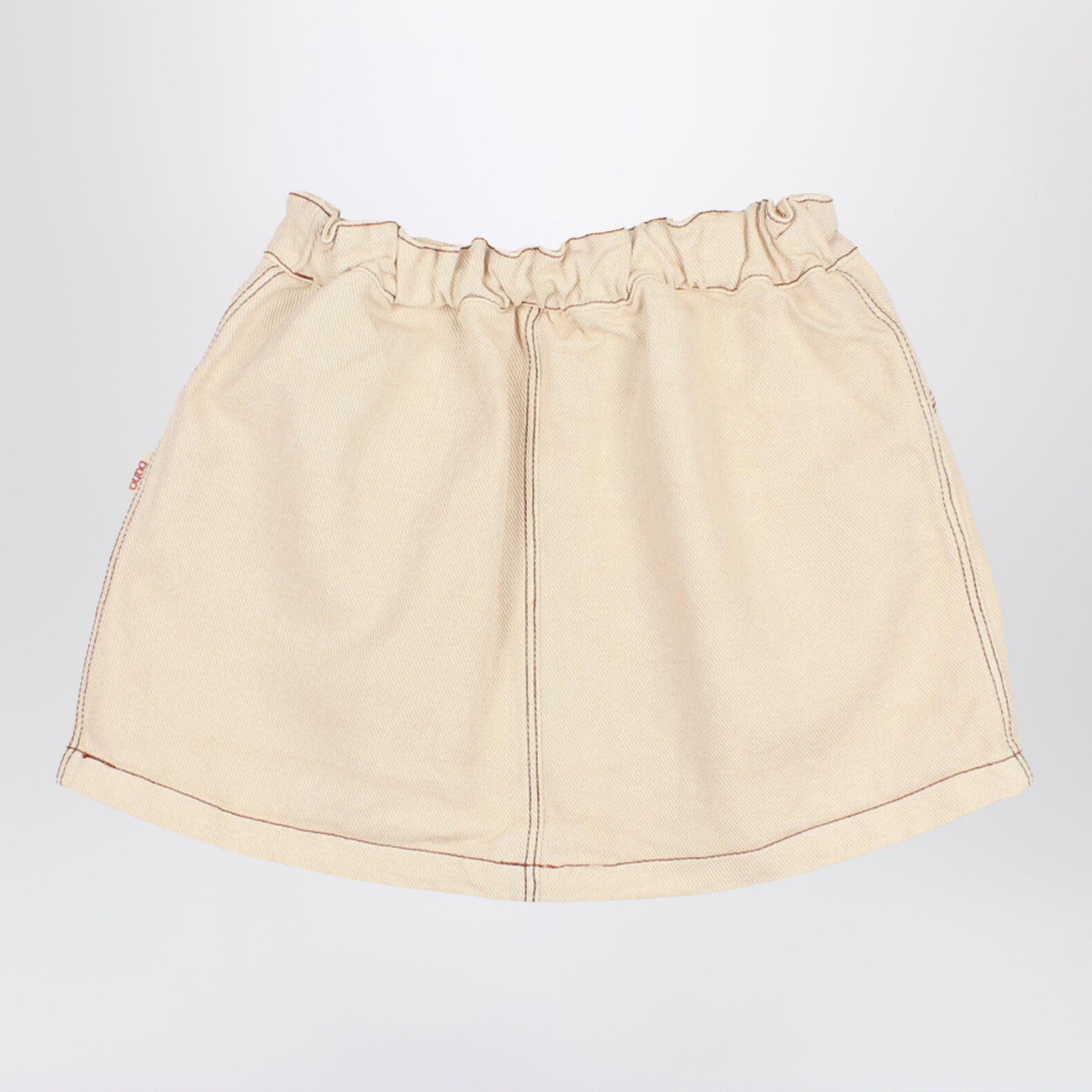 Sand-colored cotton blend skirt