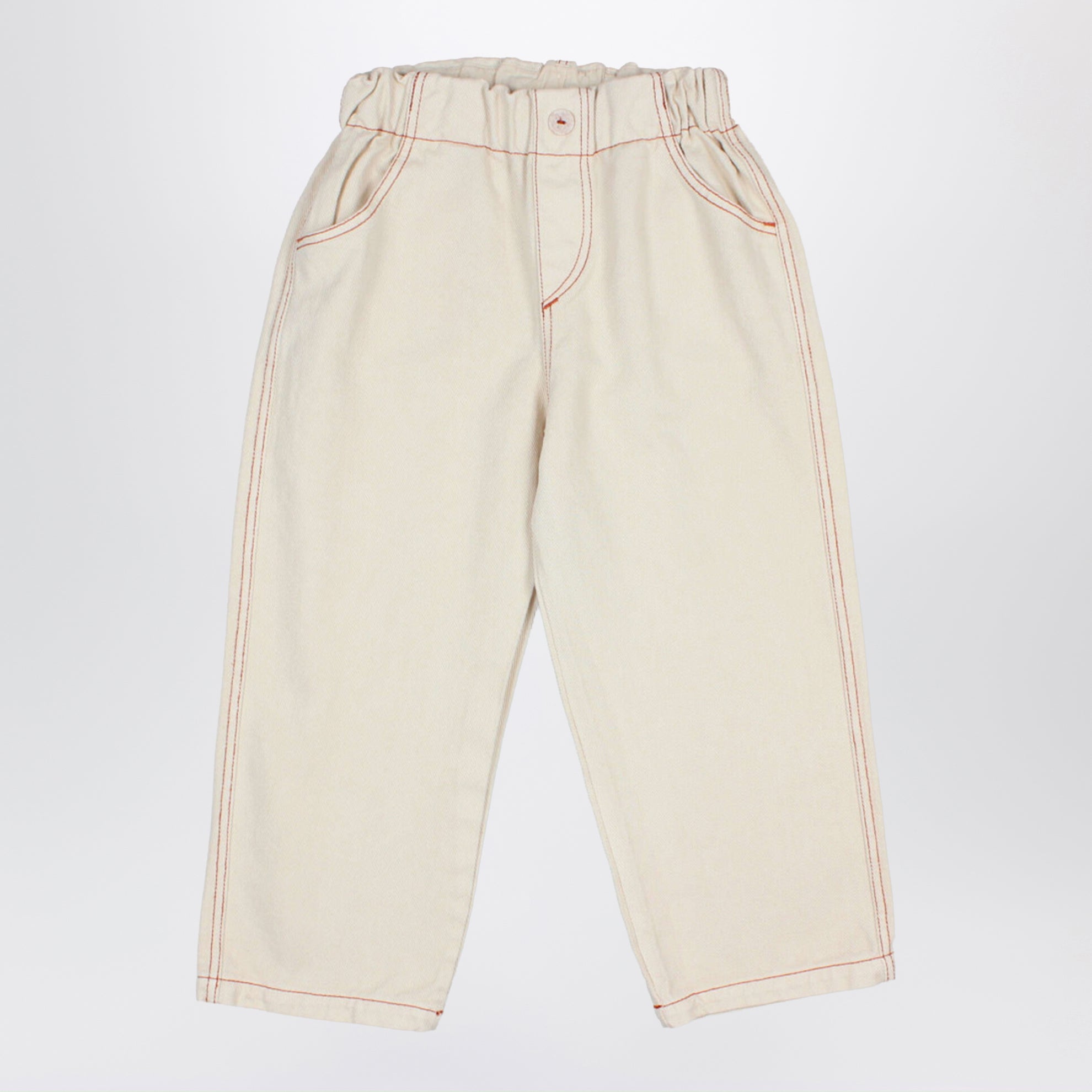 Pantaloni color sabbia in misto cotone