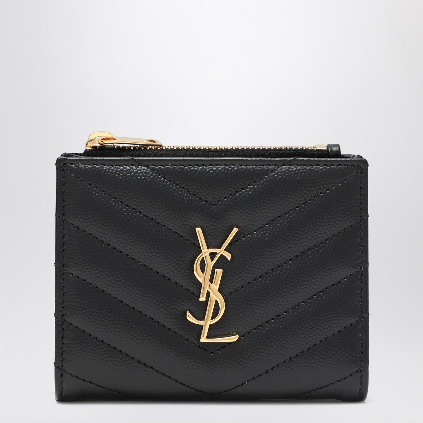 Black Cassandre matelassé bi-fold wallet