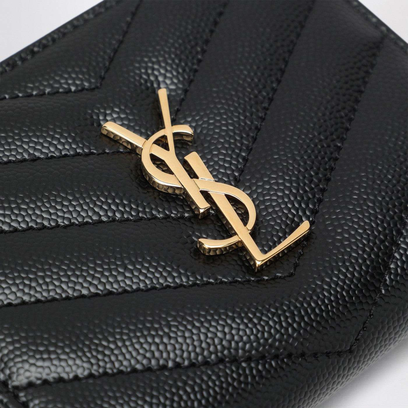 Black Cassandre matelassé bi-fold wallet