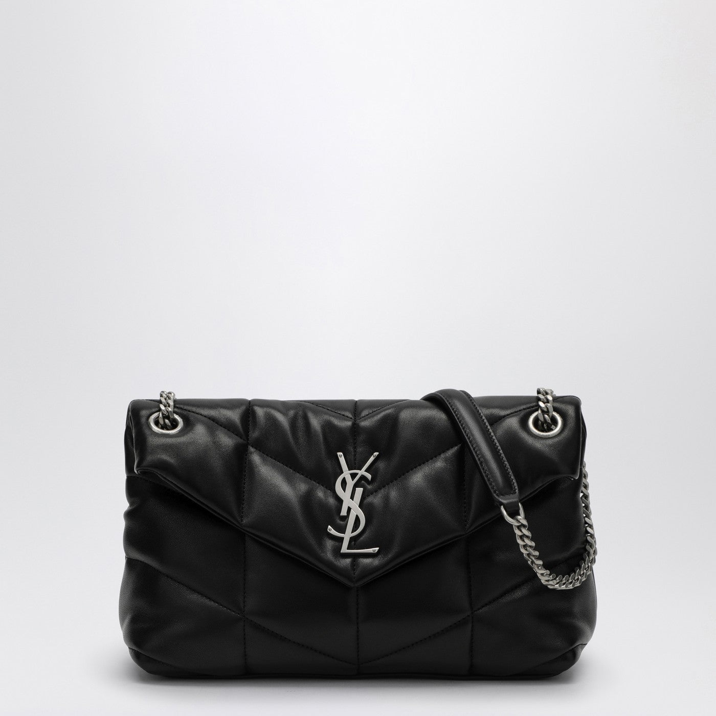 Kleine schwarze Loulou Puffer Tasche