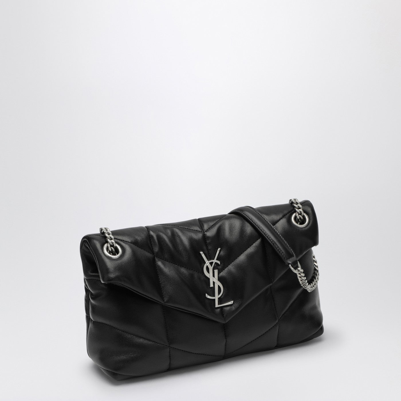 Kleine schwarze Loulou Puffer Tasche
