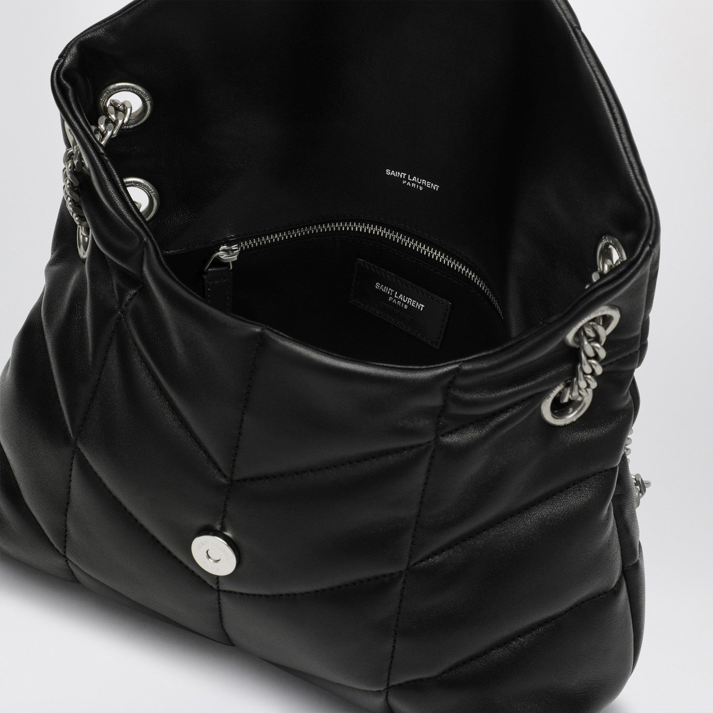Kleine schwarze Loulou Puffer Tasche