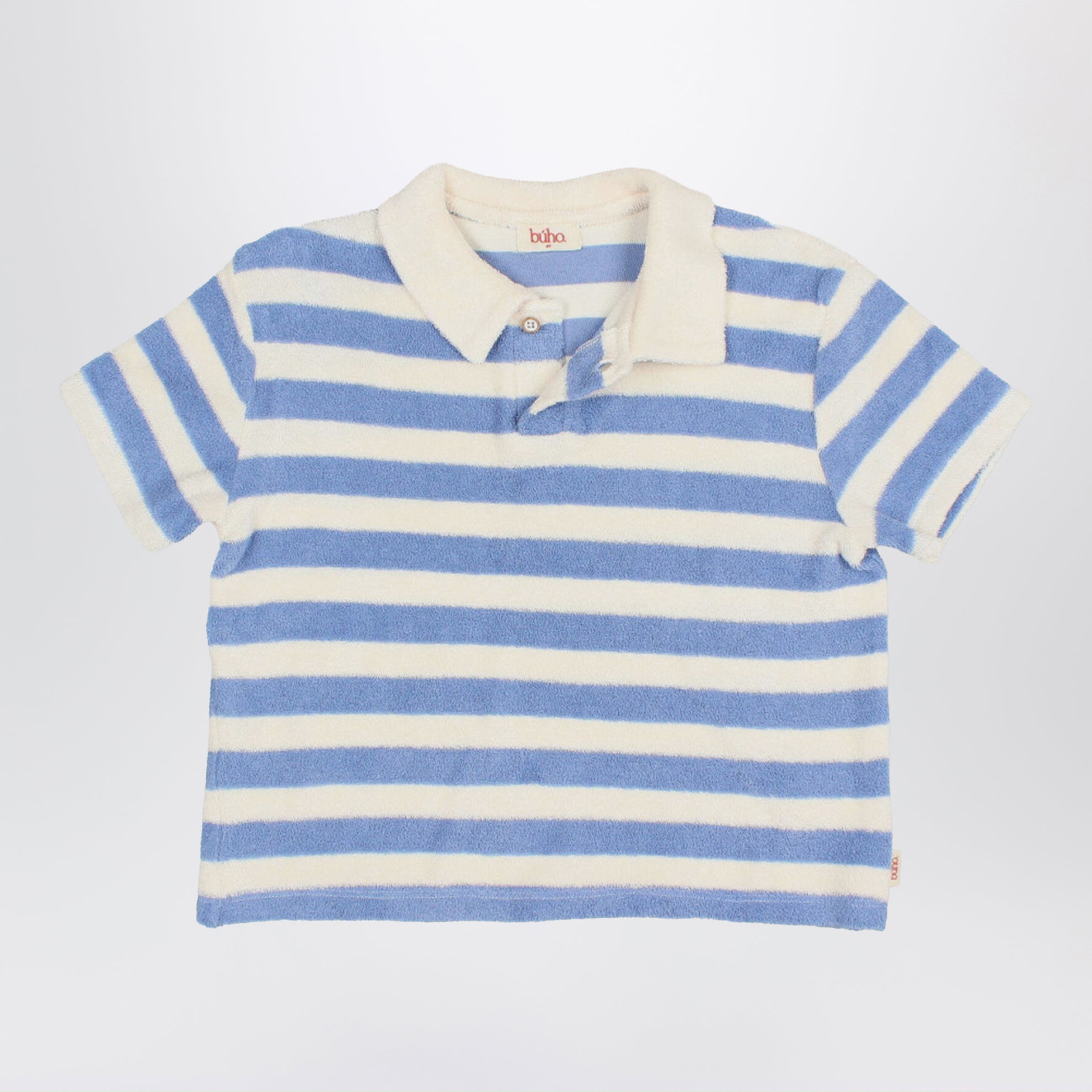 Gestreiftes Poloshirt aus Baumwollfrottee