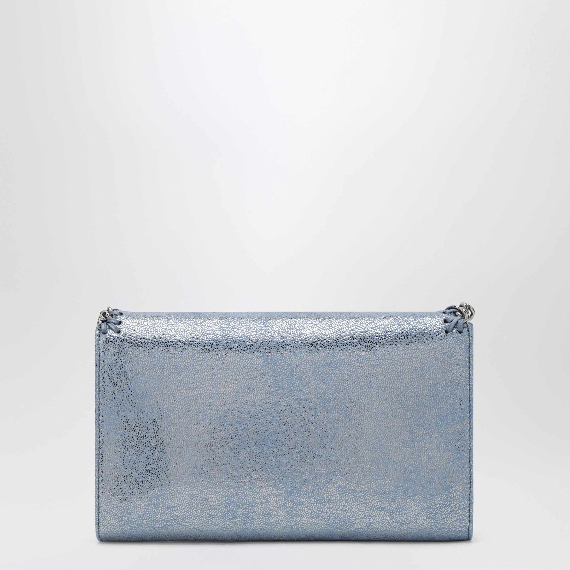 Falabella Kettenportemonnaie in Metallic-Denim