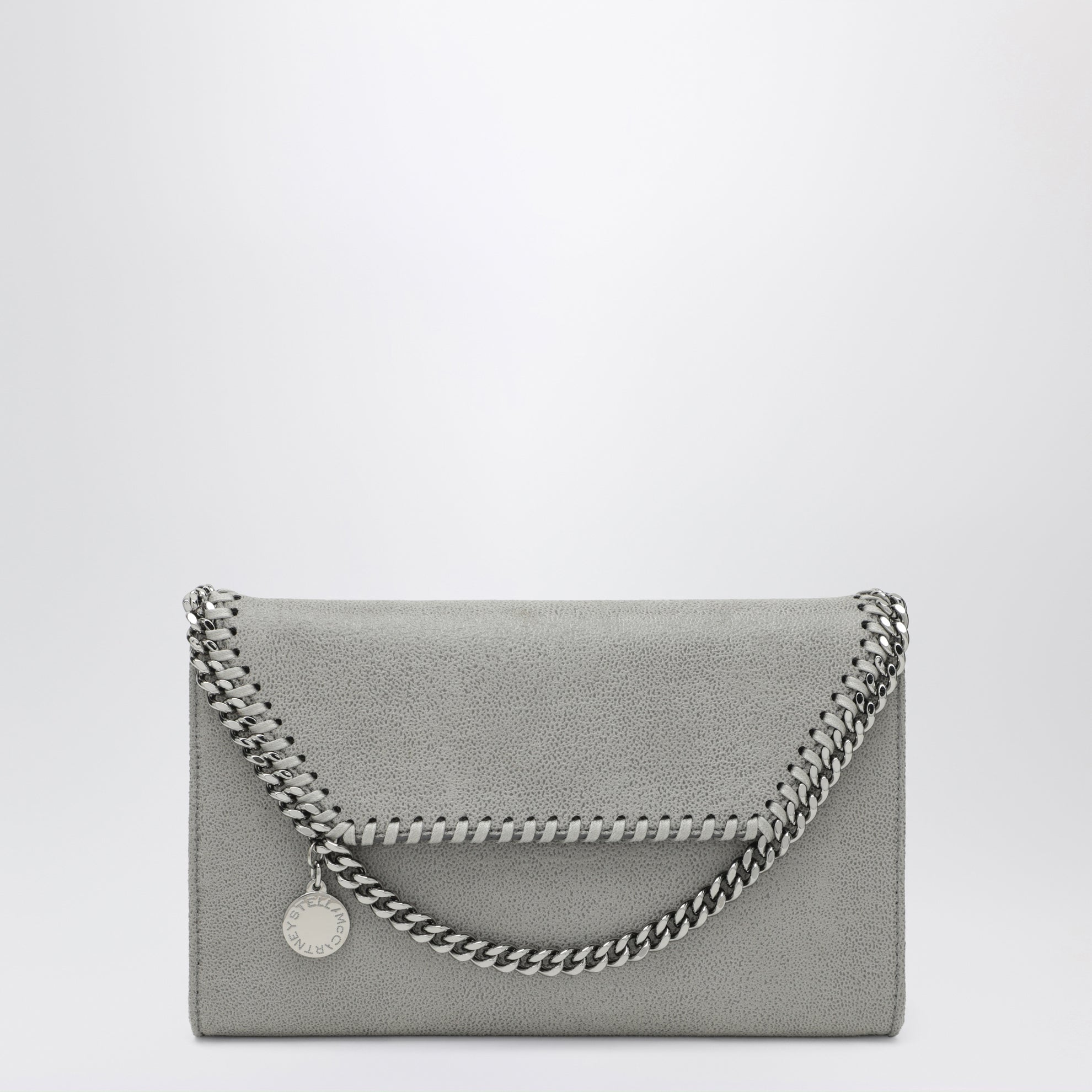 Hellgraue Falabella Umhängetasche in Brieftaschenform