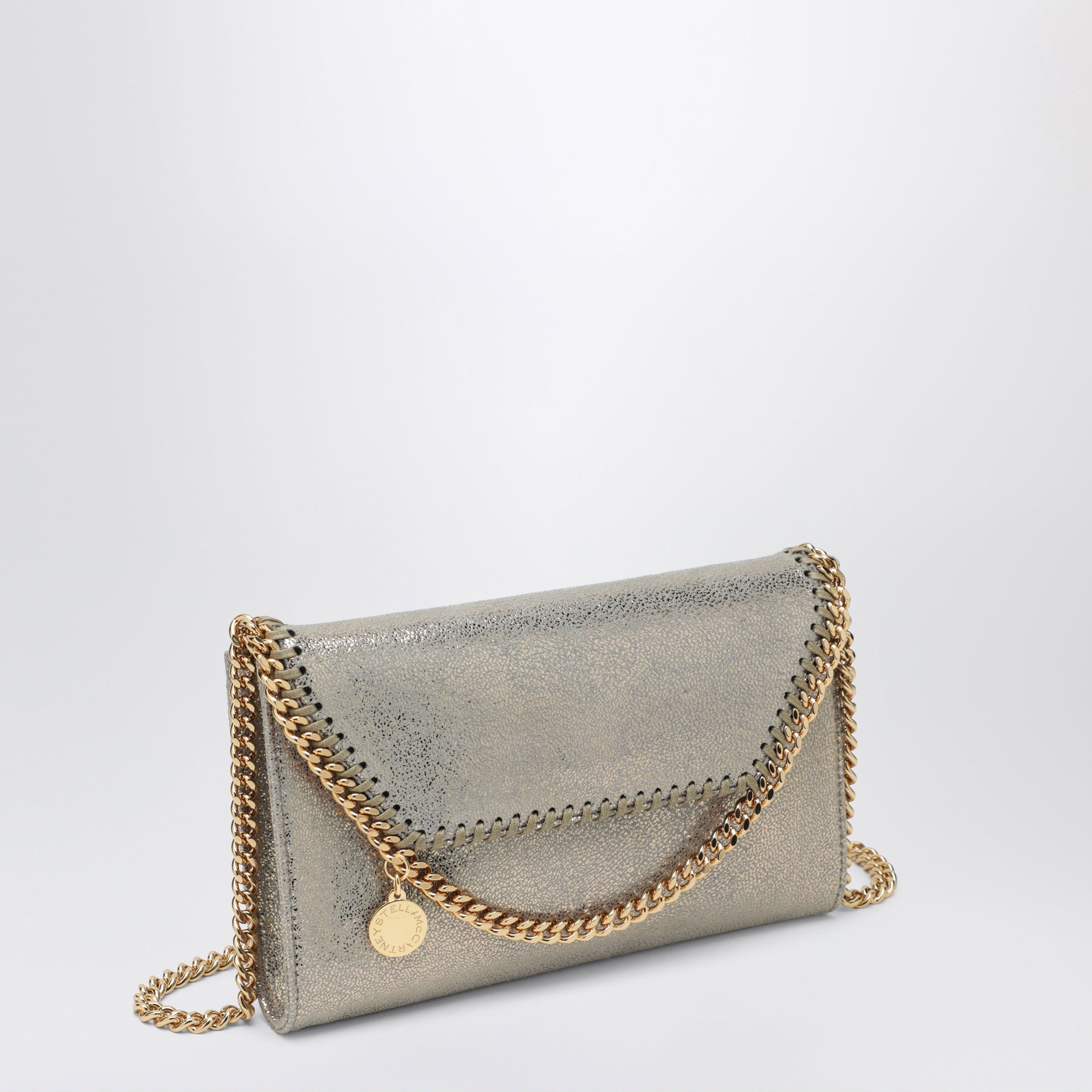 Falabella Kettenportemonnaie in Metallic-Pyrit