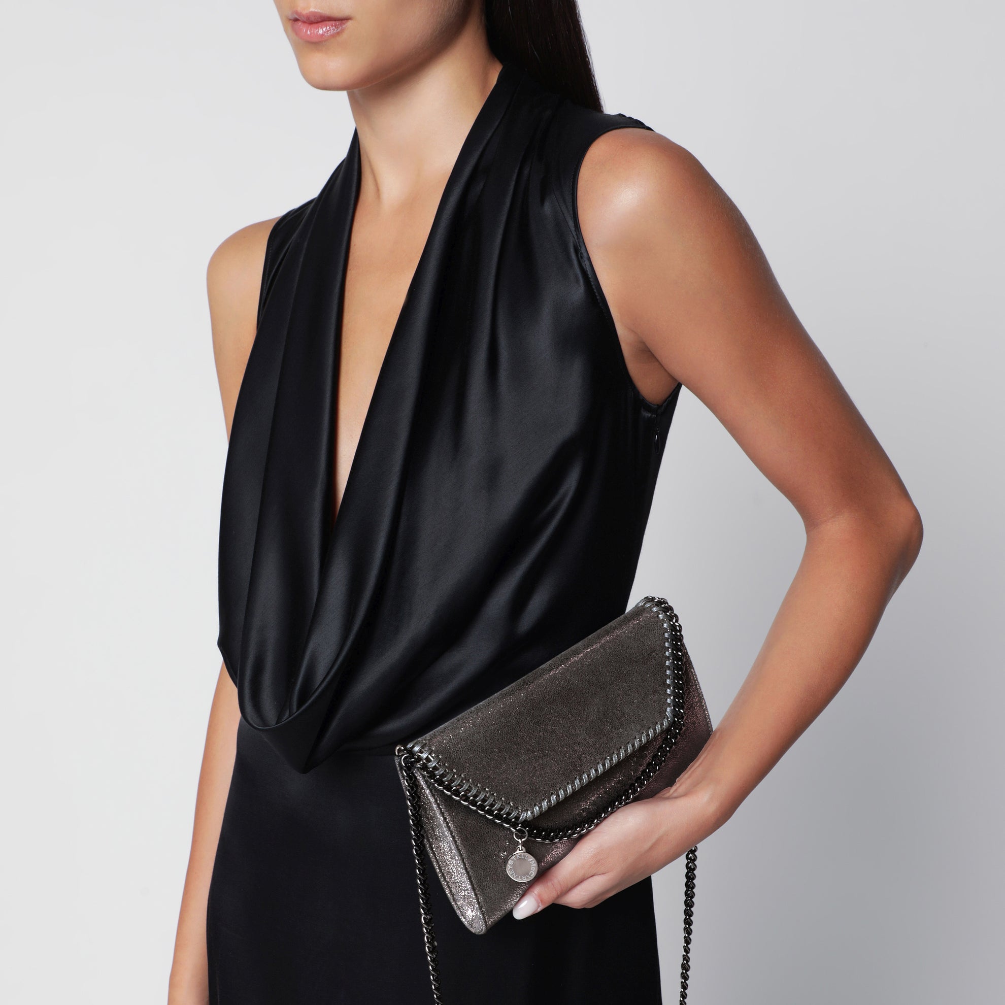 Dark Navy Falabella Chain Wallet