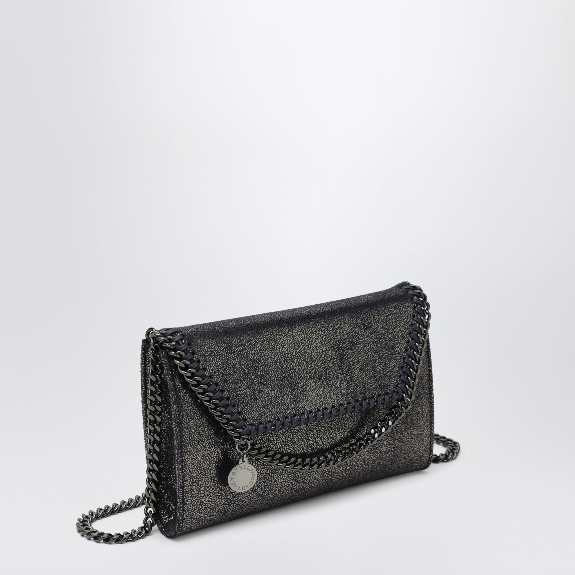 Dark Navy Falabella Chain Wallet