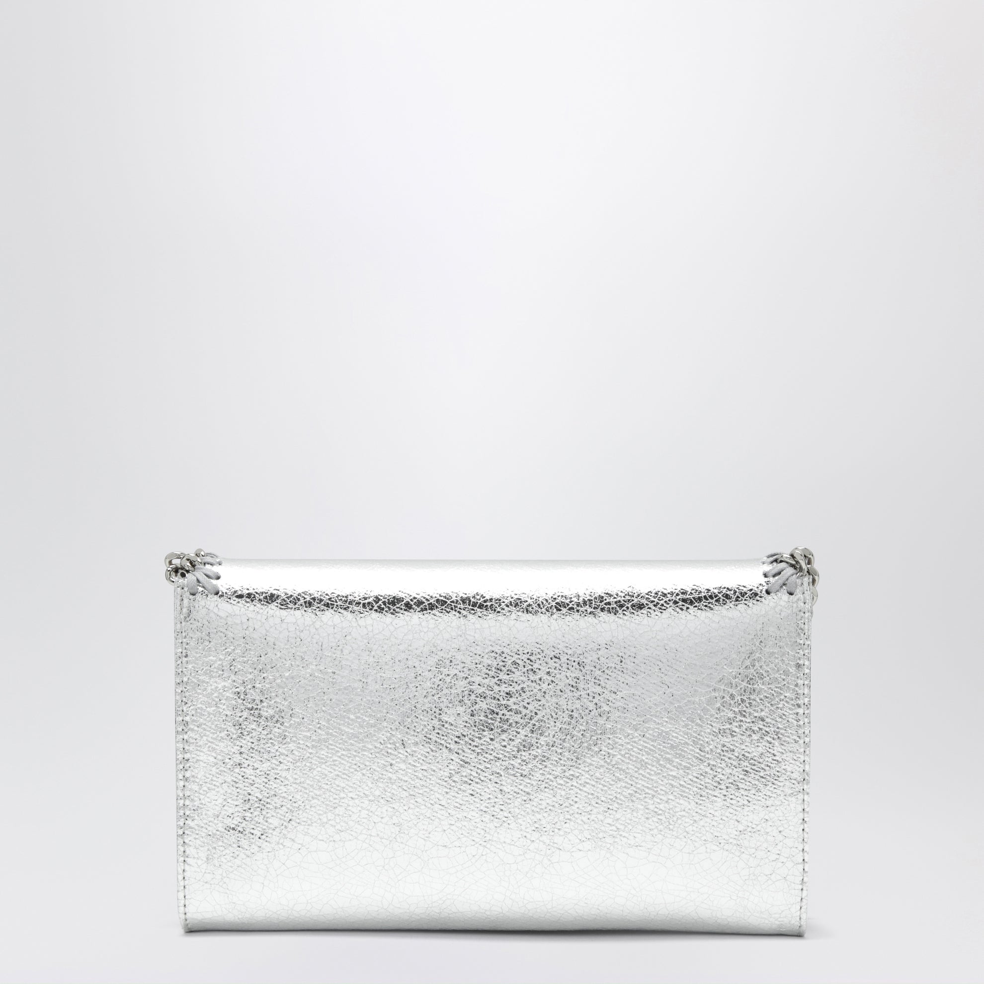 Falabella Umhänge-Geldbörsentasche in Metallic-Silber
