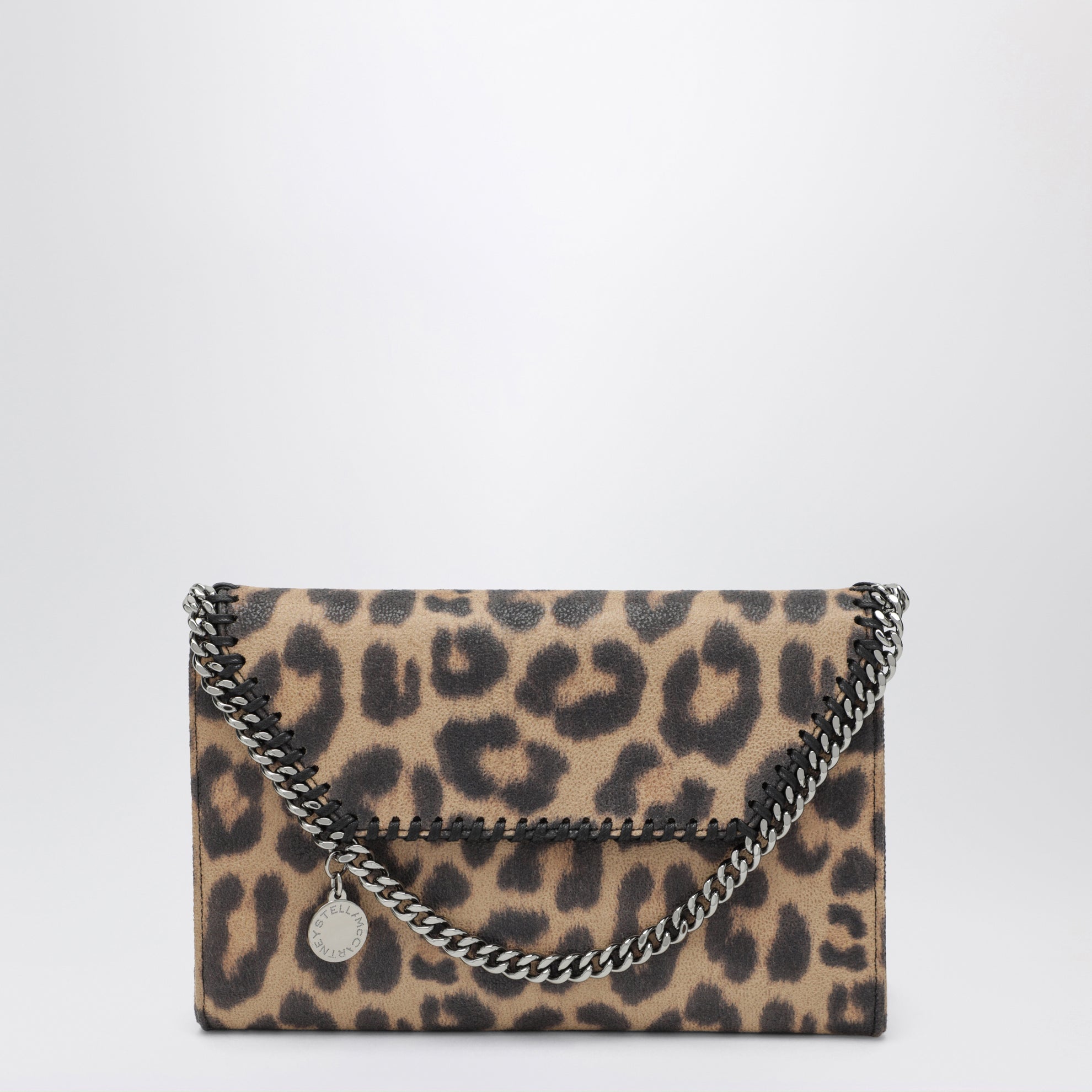 Falabella leopard-print crossbody wallet bag