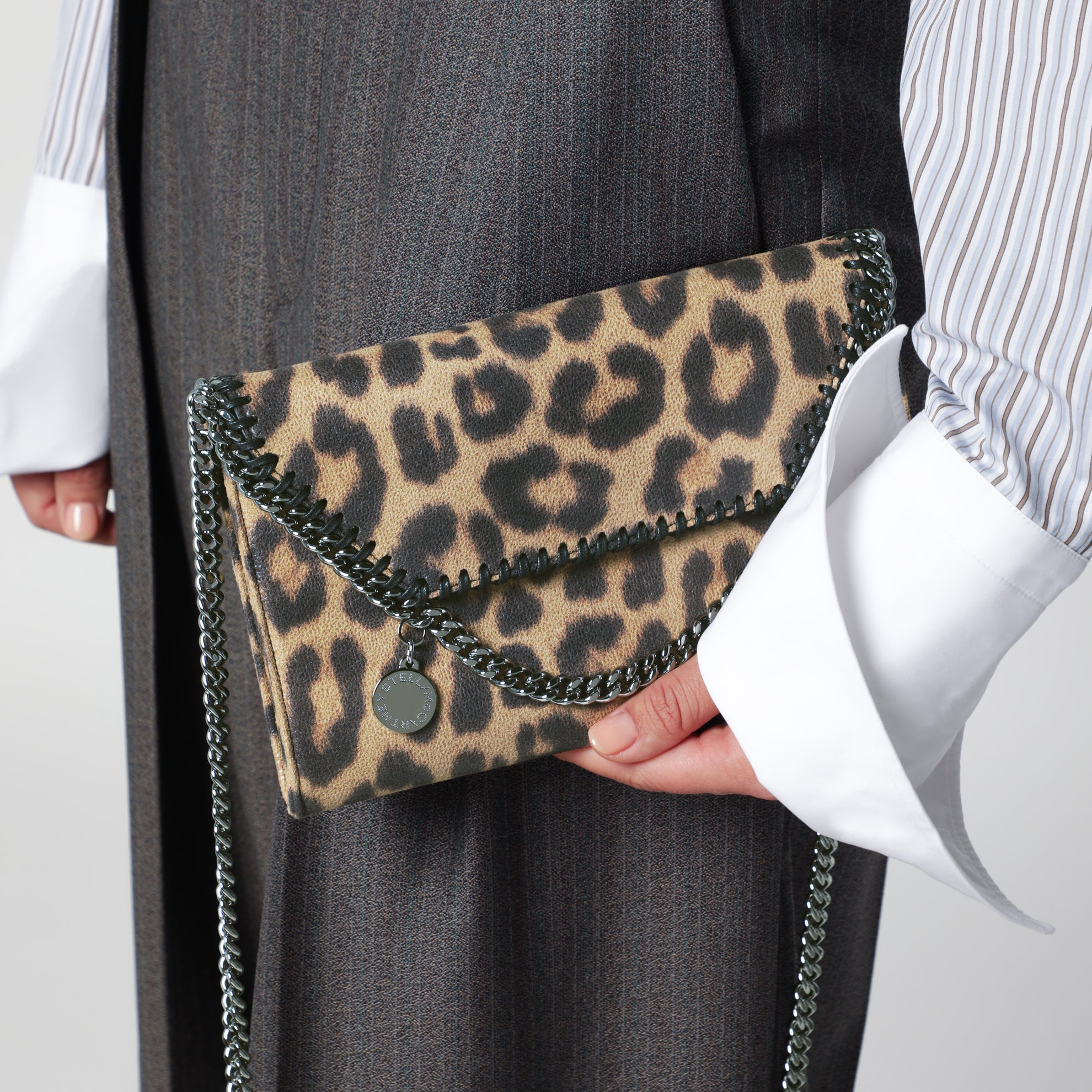 Falabella leopard-print crossbody wallet bag