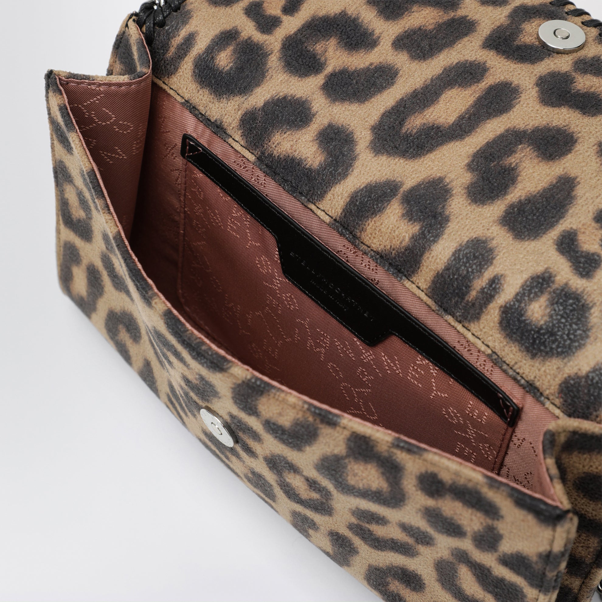 Falabella leopard-print crossbody wallet bag