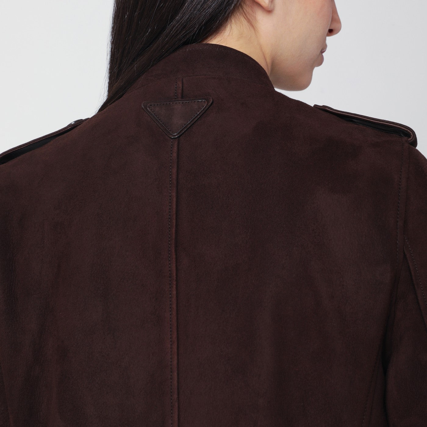 Jacke aus Wildleder in Kaffeefarbe