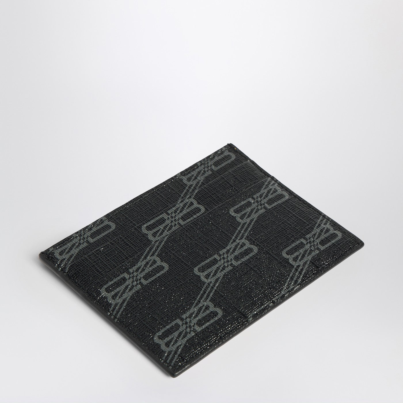 Signature Kartenetui aus beschichtetem BB-Monogramm-Canvas in Schwarz und Grau