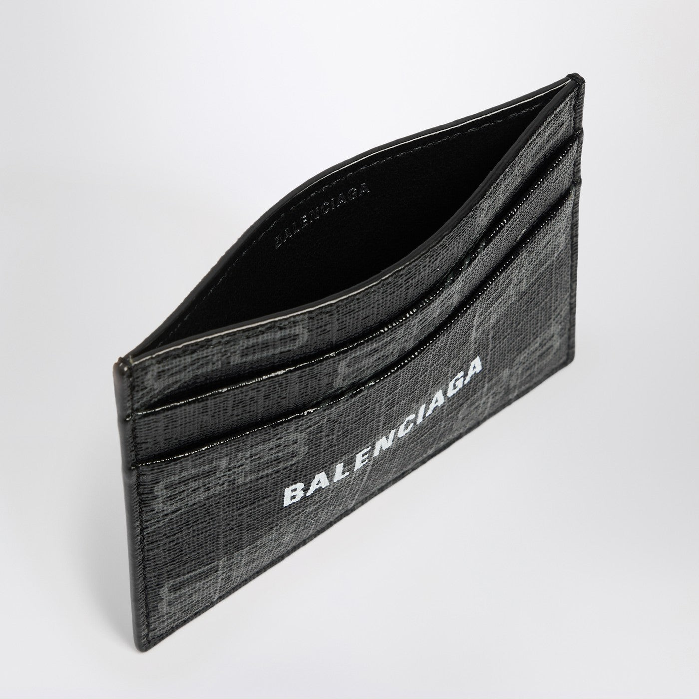 Signature Kartenetui aus beschichtetem BB-Monogramm-Canvas in Schwarz und Grau