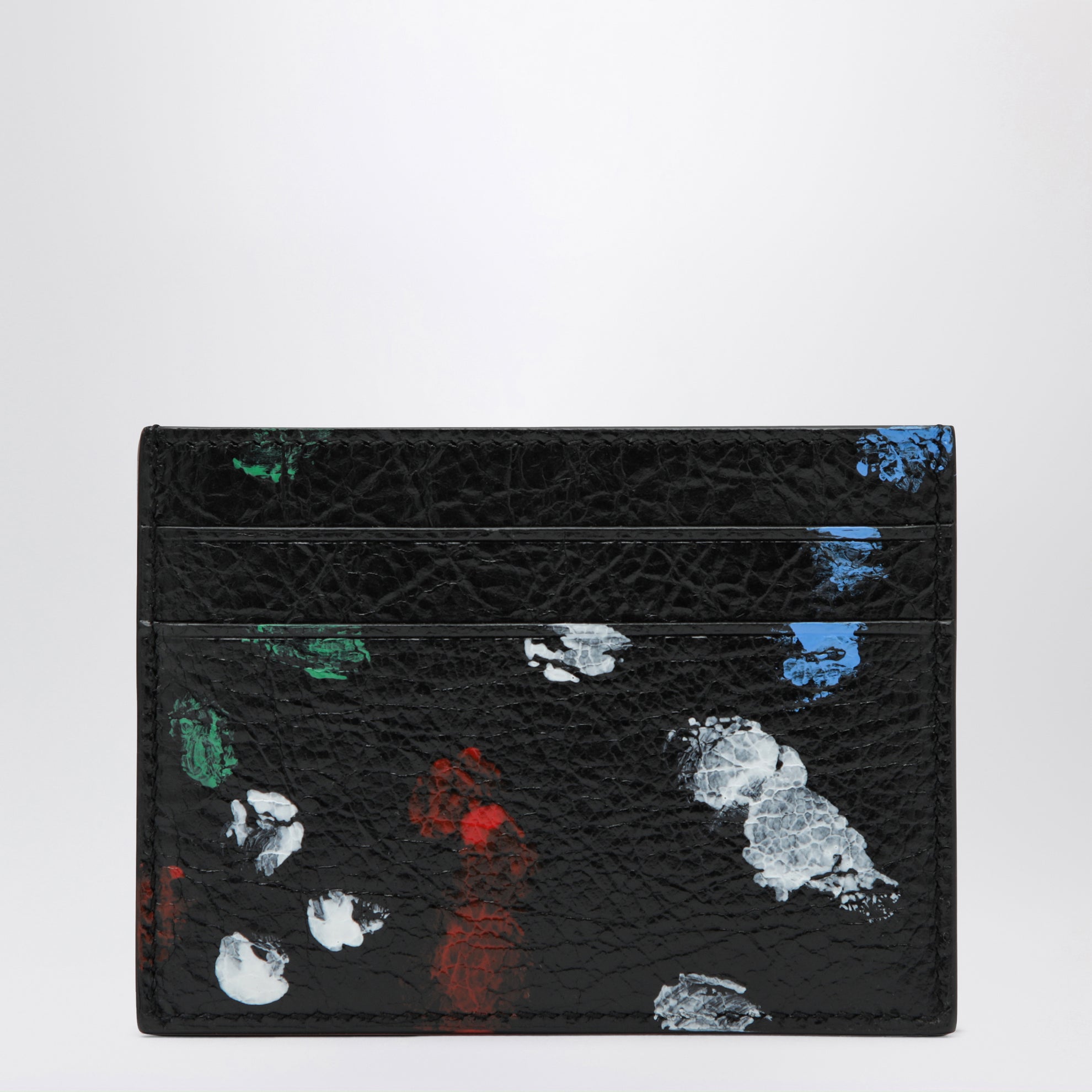 Cash leather card holder with painter’s print
