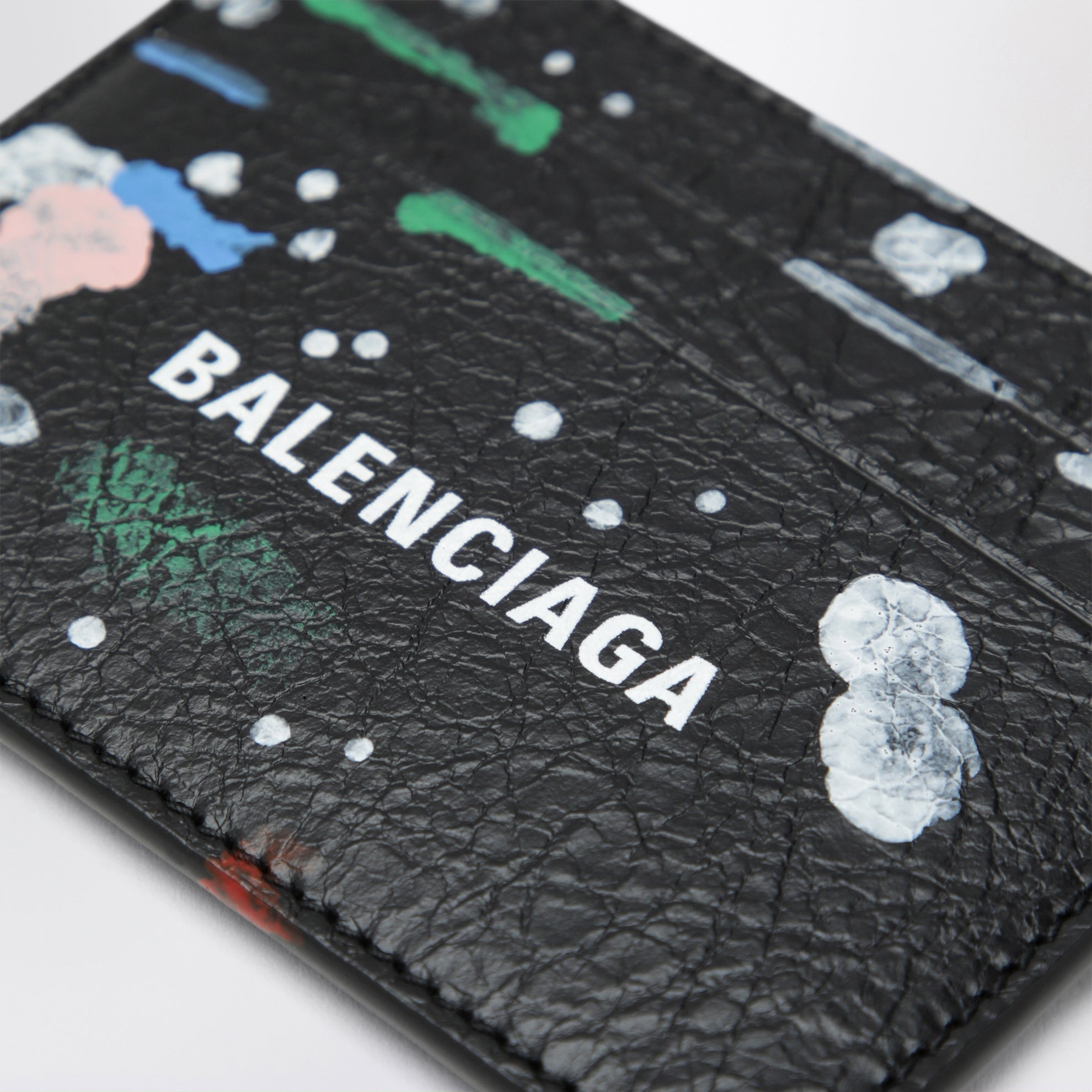 Cash leather card holder with painter’s print