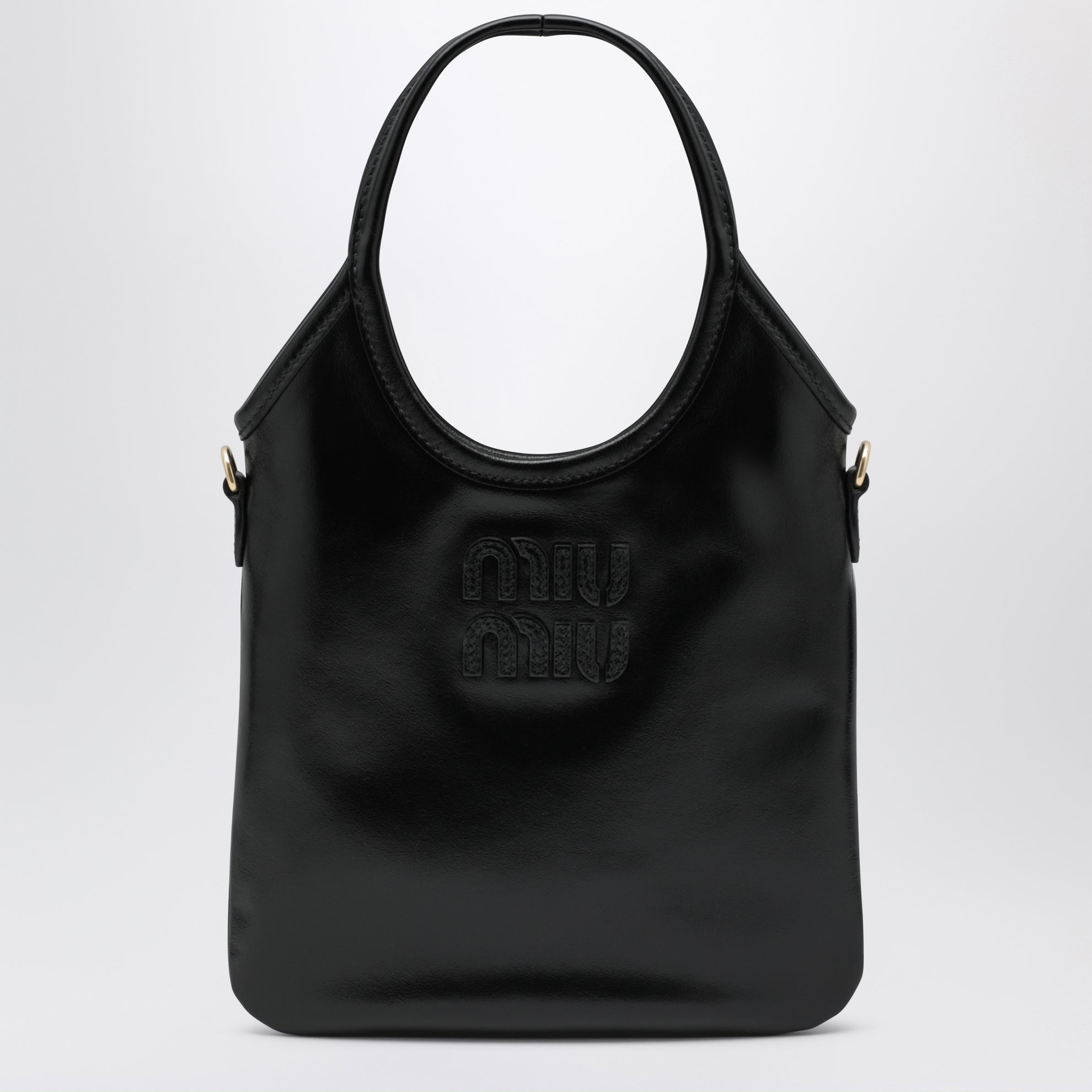 Ivy calfskin leather handbag in black