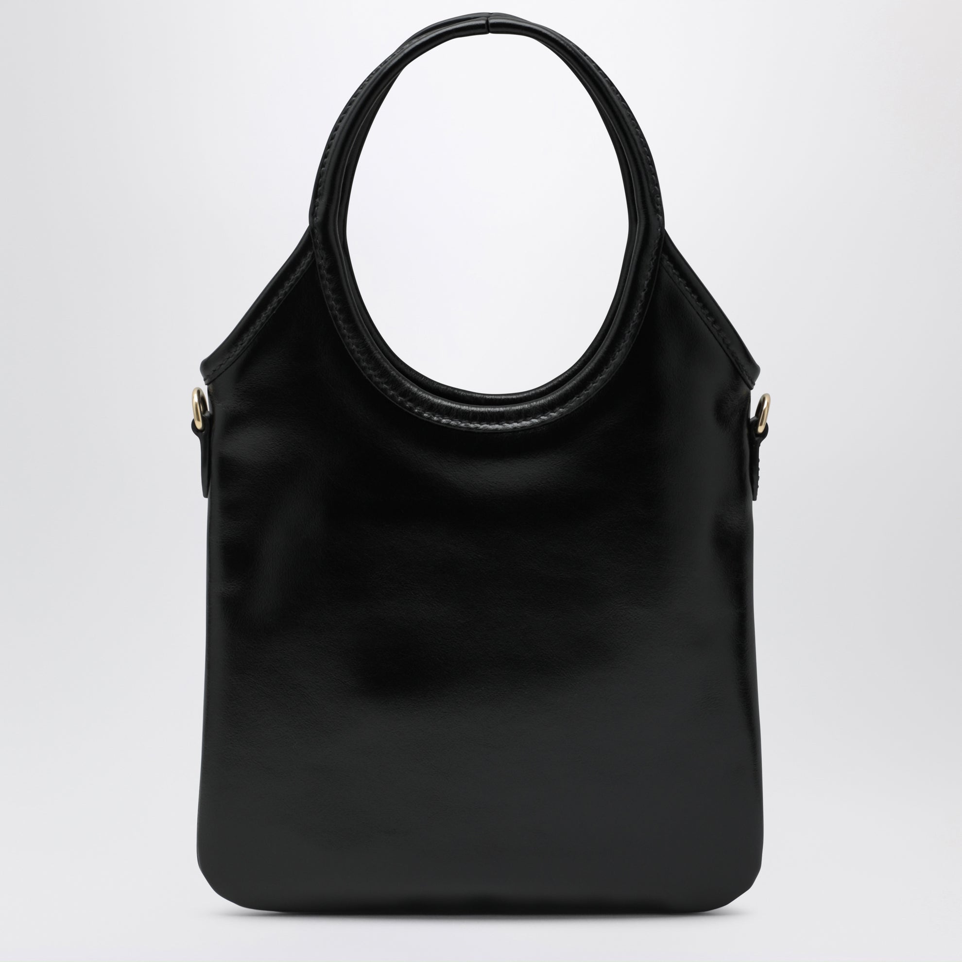 Ivy calfskin leather handbag in black