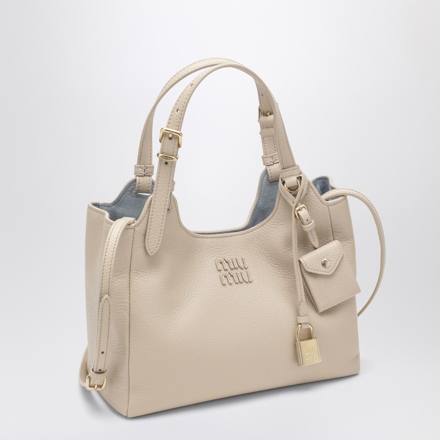 Light beige hammered leather bag