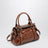 Borsa a mano media in pelle lucida color Palissandro