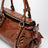 Borsa a mano media in pelle lucida color Palissandro