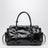 Large top-handle bag in glossy black leather