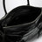 Large top-handle bag in glossy black leather