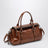 Large top-handle bag in glossy Palisander leather