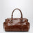 Large top-handle bag in glossy Palisander leather