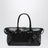 Borsa a mano in pelle lucida nera