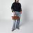 Borsa a mano in pelle lucida marrone