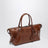 Borsa a mano in pelle lucida marrone