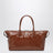 Borsa a mano in pelle lucida marrone