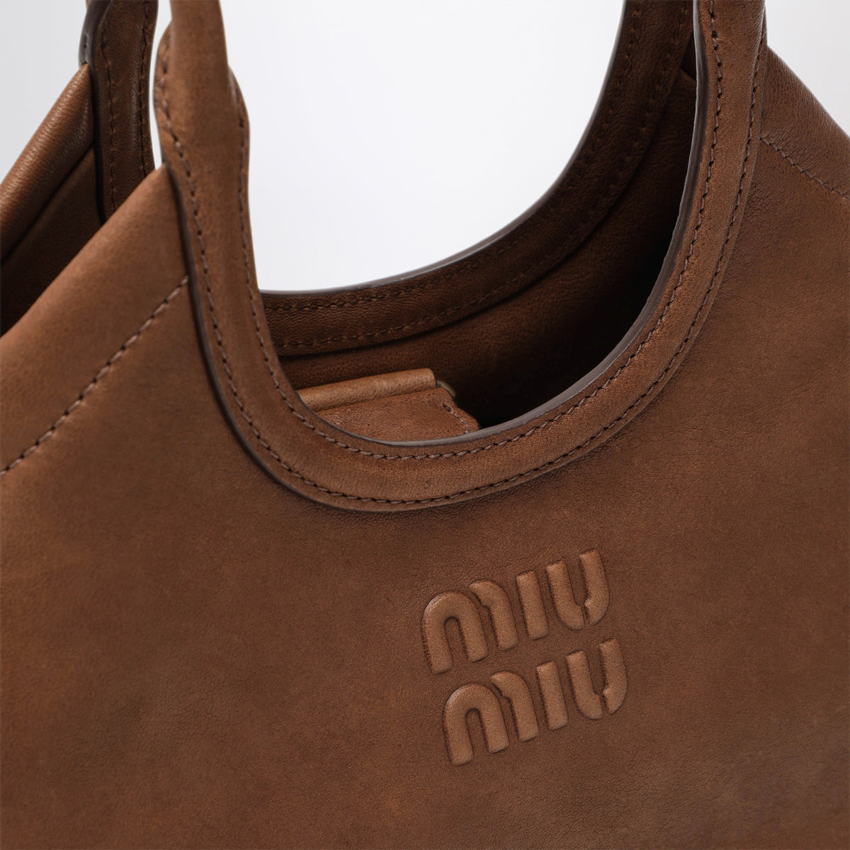 Oak-coloured Ivy shopping bag in leather