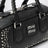 Borsa Arcadie nera in pelle con borchie