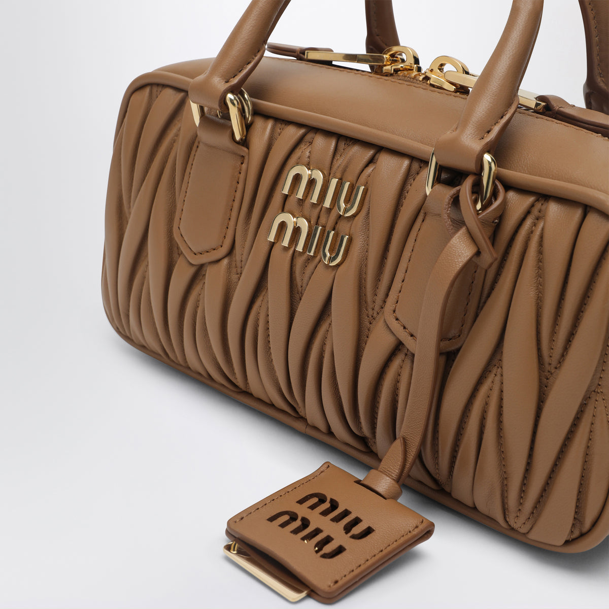 Borsa Arcadie color caramello in nappa matelassé